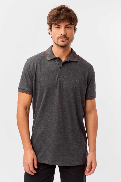 Polo Básica Comfort Piquet Grafite