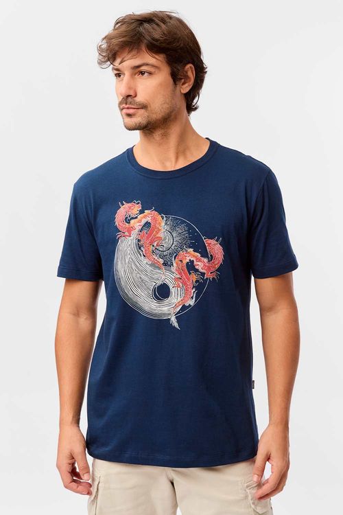 T-Shirt Estampada Dragon Az Mar