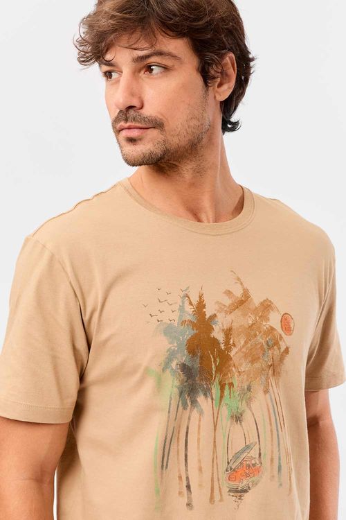 T-Shirt Estampada Surf Khaki