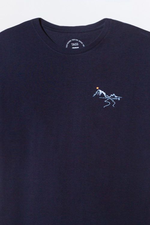 T-Shirt Estampada Premium Sem Costura Azul Marinho