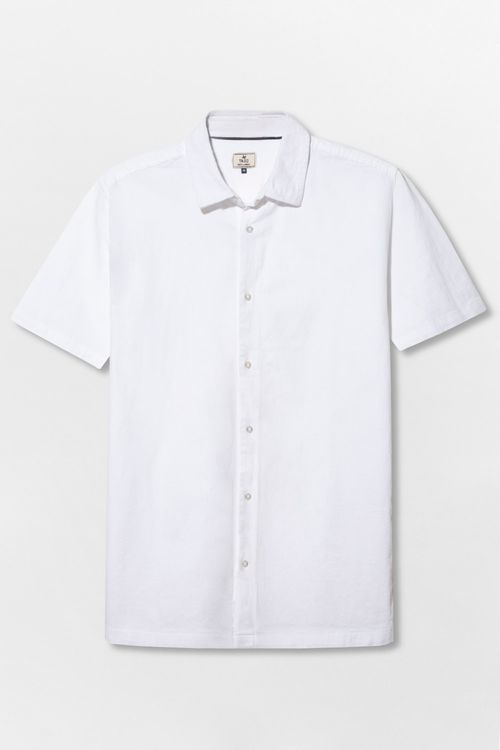 Camisa Linho Manga Curta Premium Branca