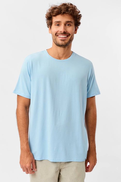 T-Shirt Básica Premium Modal Spandex Azul Clara