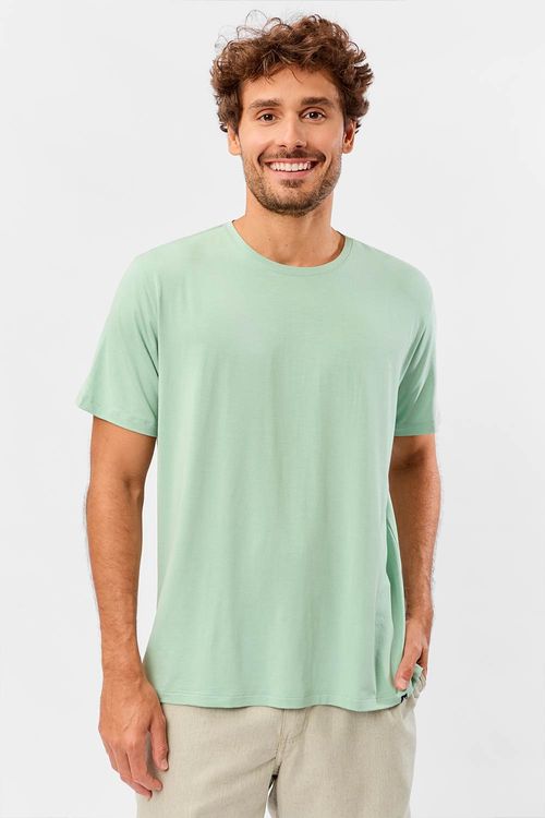 T-Shirt Básica Premium Modal Spandex Tech Verde Clara