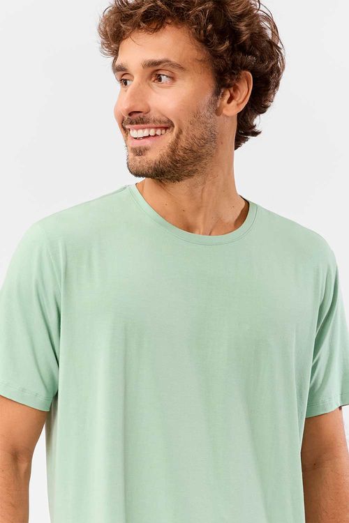 T-Shirt Básica Premium Modal Spandex Tech Verde Clara