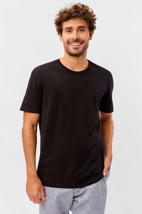 T-Shirt Básica Premium Pima Spandex Preta