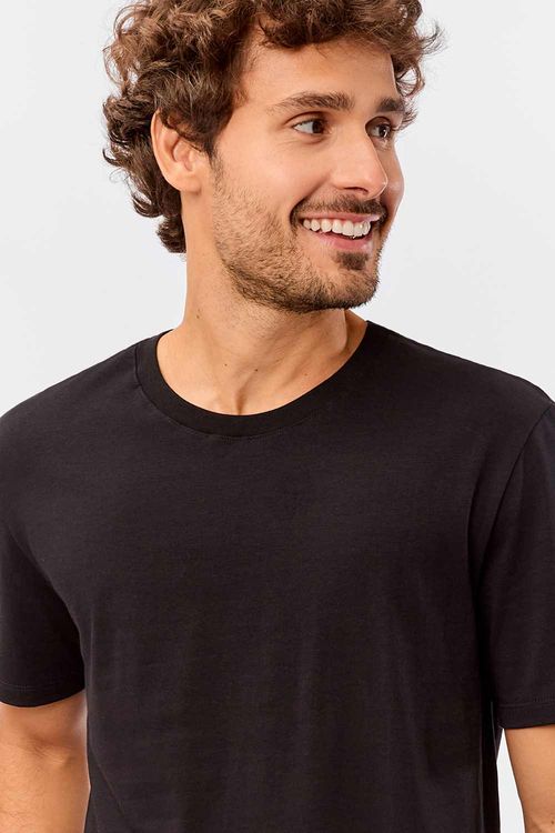 T-Shirt Básica Premium Pima Spandex Preta