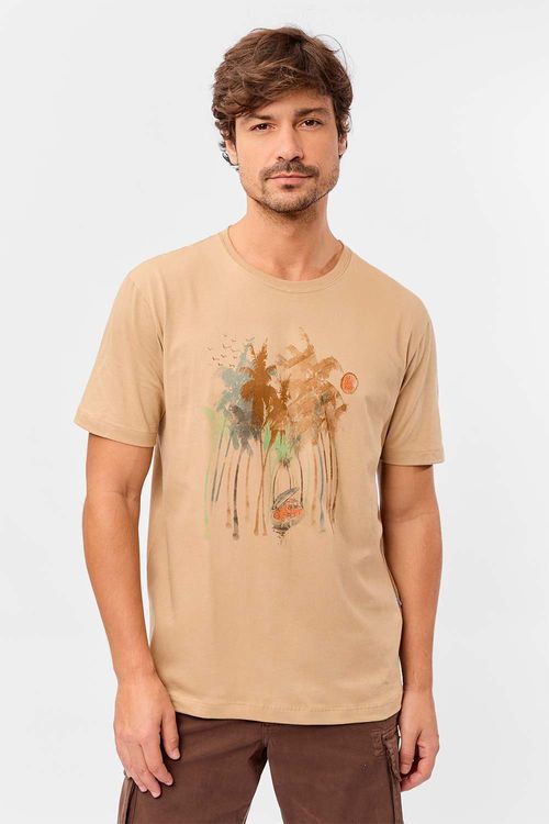 T-Shirt Estampada Surf Khaki
