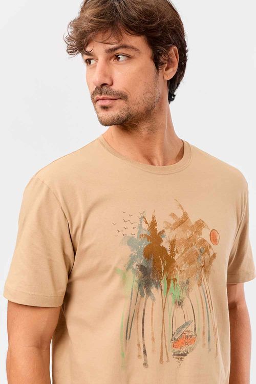T-Shirt Estampada Surf Khaki