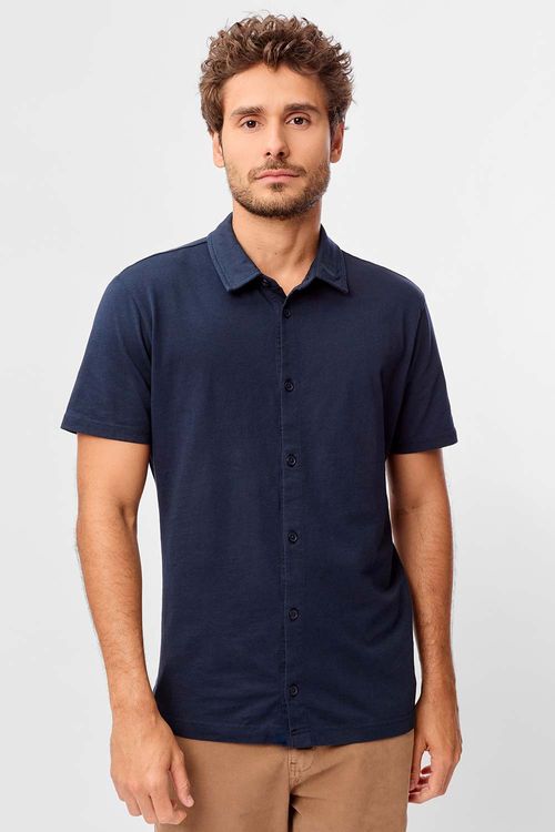 Polo Jersey Premium Azul Marinho