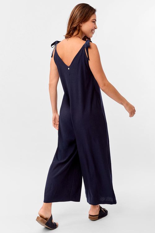 Macacão Pantalona Azul Marinho