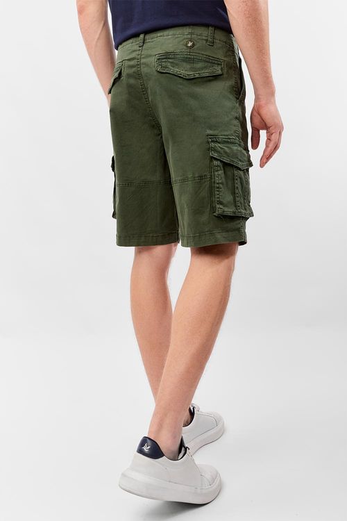 Bermuda Cargo Flex Verde Escuro