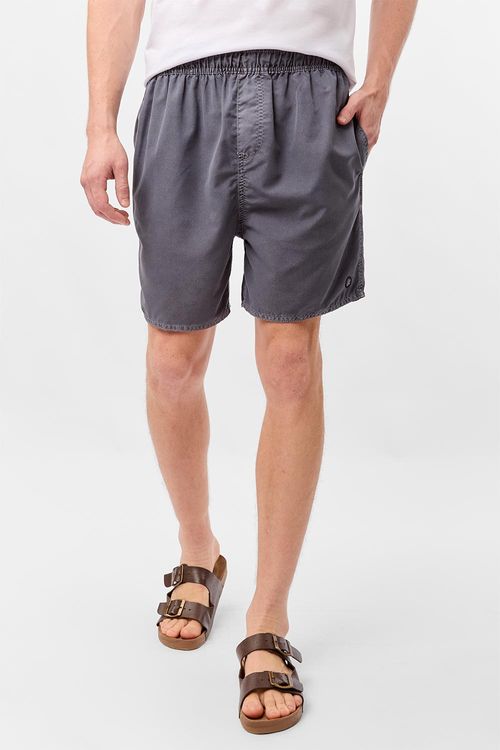 Short Liso Com Patch Azul Marinho