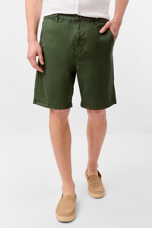 Bermuda Chino New Flex Verde Escuro