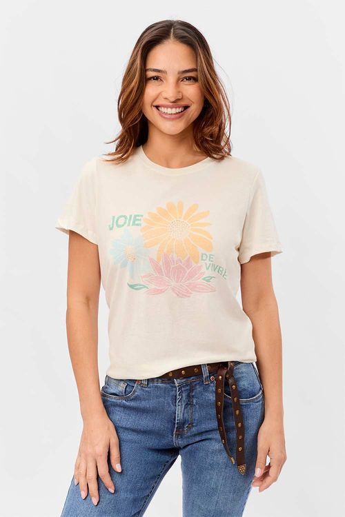 Blusa Estampada Joie De Vivre Off White
