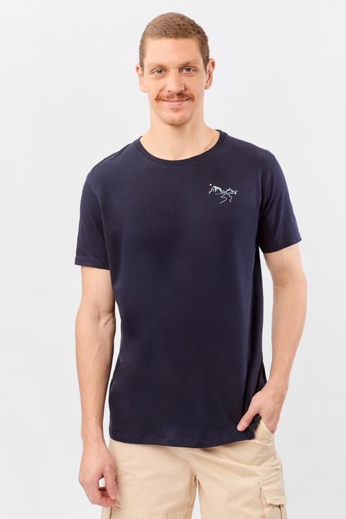 T-Shirt Estampada Premium Sem Costura Azul Marinho
