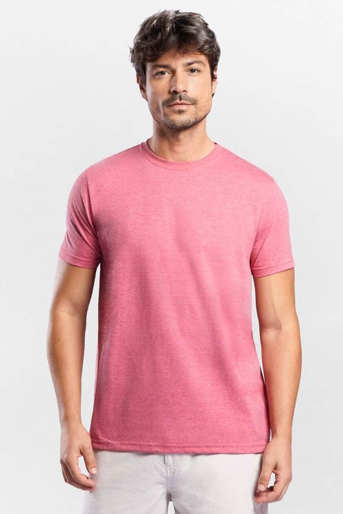 T-Shirt Básica Comfort Mescla Vermelho Escuro