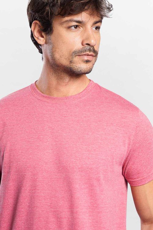 T-Shirt Básica Comfort Mescla Vermelho Escuro