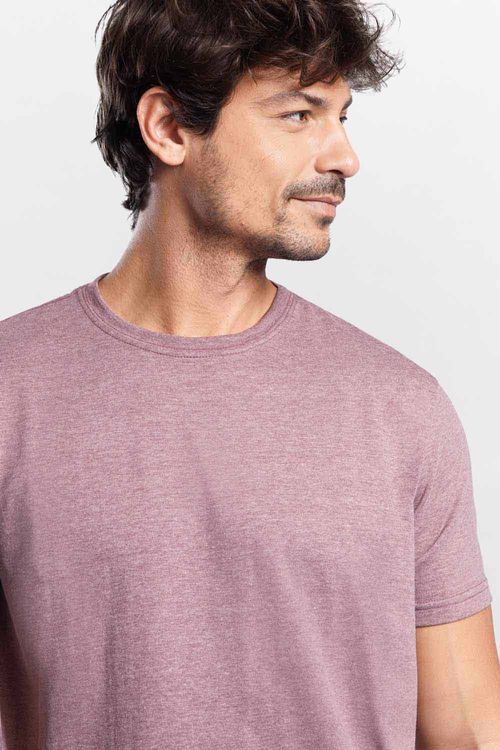 T-Shirt Básica Comfort Mescla Vinho