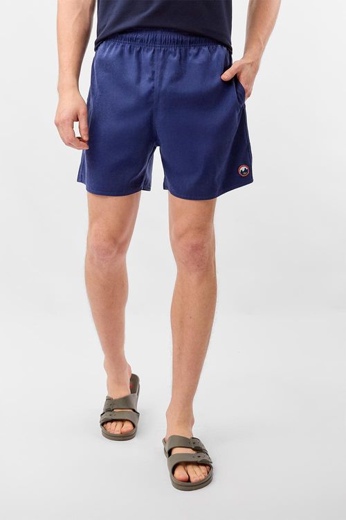 Short Liso Cupro Azul Marinho