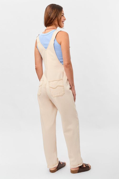 Jardineira De Sarja Off White