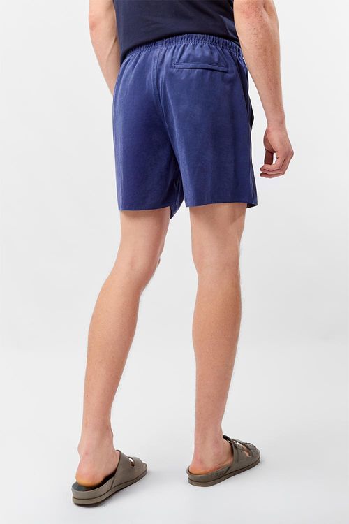 Short Liso Cupro Azul Marinho