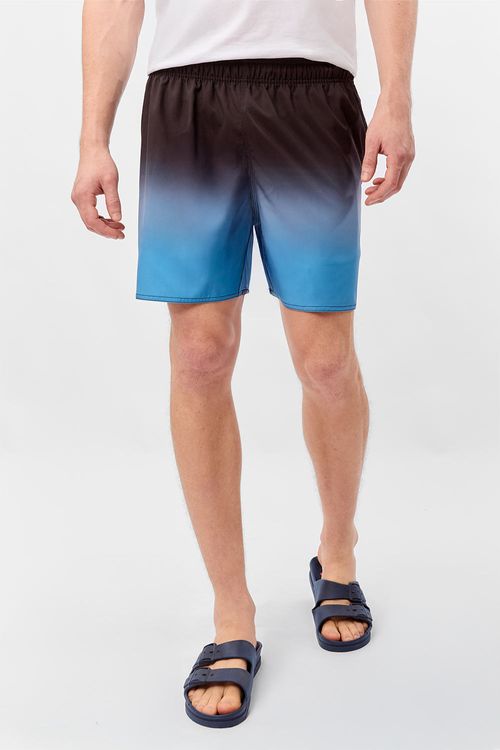Short Estampado Flex Degradê Azul