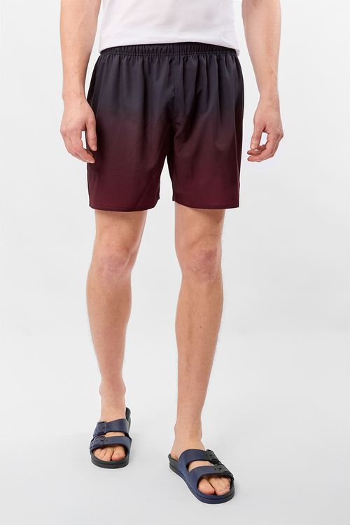 Short Estampado Flex Degradê Vinho