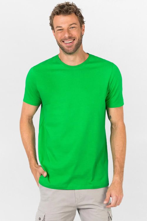 T-Shirt Básica Fit Premium Sem Costura Verde Bandeira