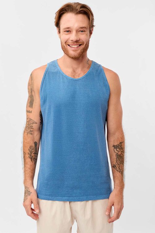 Regata Básica Estonada Azul Petroleo