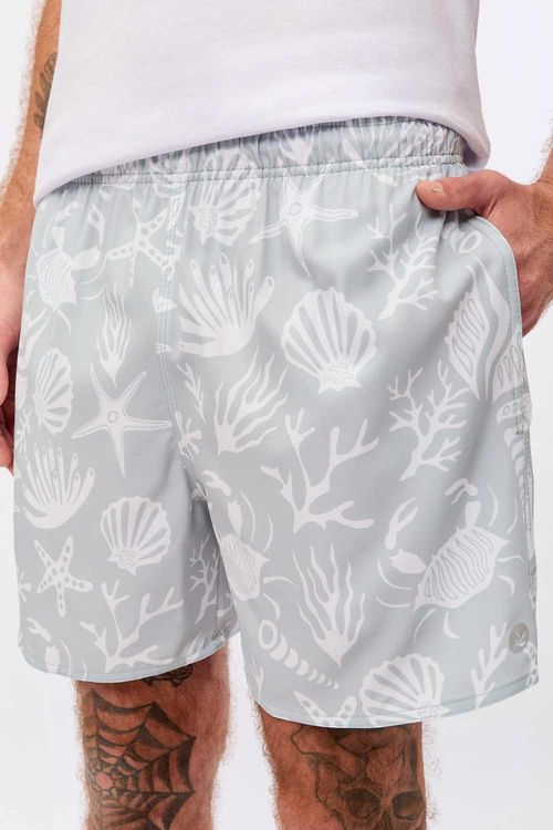 Short Estampado Flex Ocean Cinza