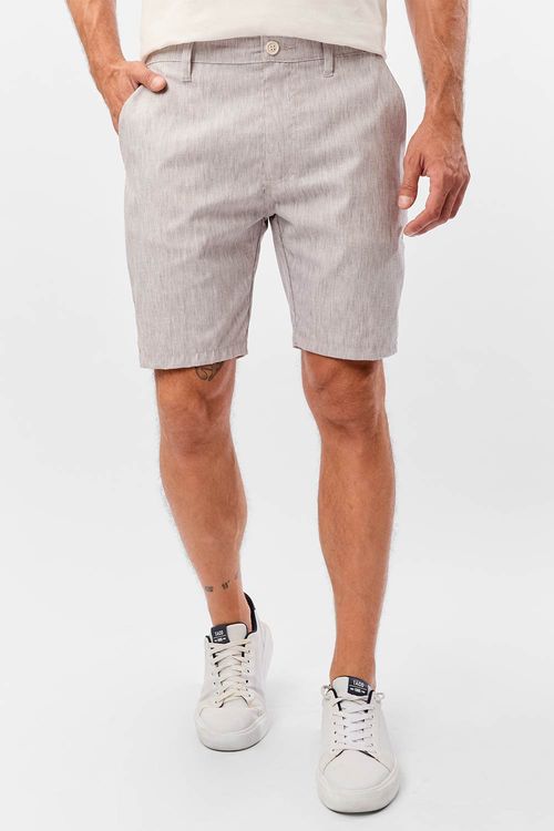 Bermuda Chino Fio Tinto Flex Cinza