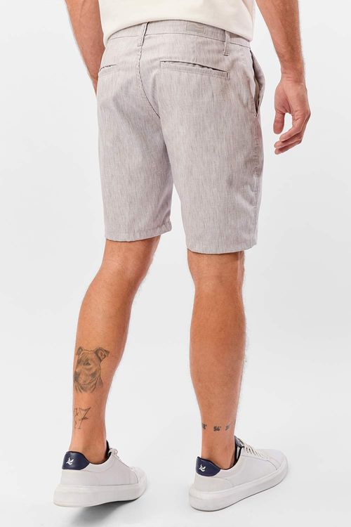 Bermuda Chino Fio Tinto Flex Cinza
