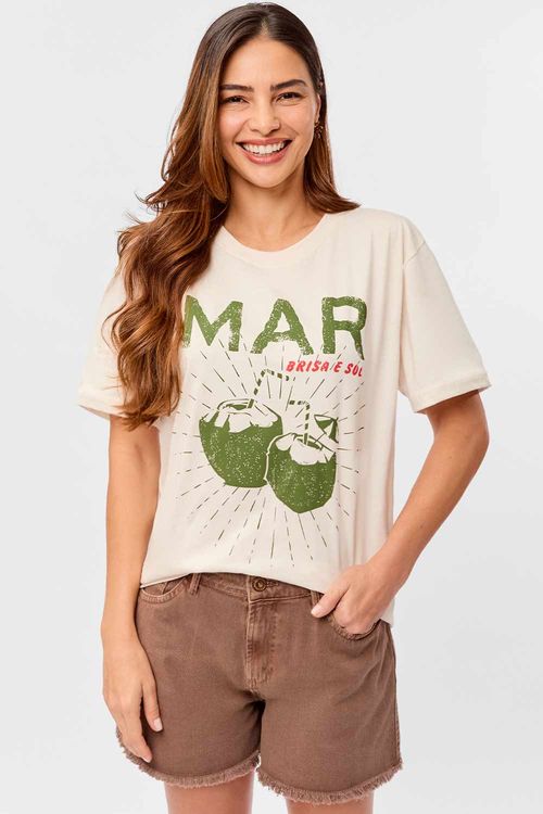 Blusa Estampada Brisa e Sol Off White