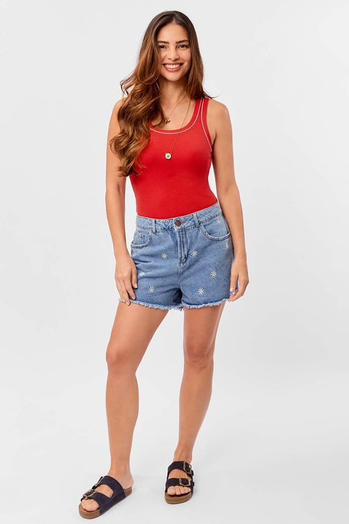 Regata Contrastante Vermelho