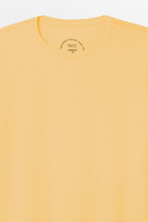 T-Shirt Básica Premium Fit Sem Costura Amarela Clara