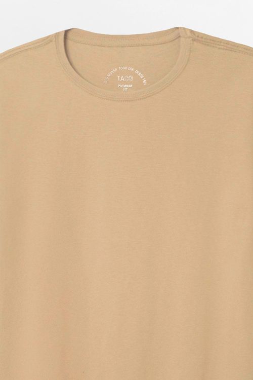 T-Shirt Básica Premium Fit Sem Costura Lateral Nude