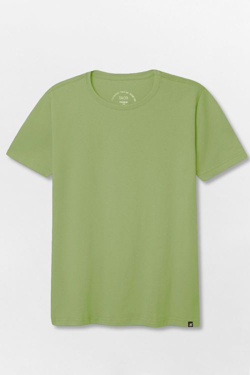 T-Shirt Básica Premium Fit Sem Costura Lateral Verde