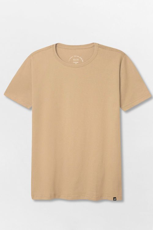 T-Shirt Básica Premium Fit Sem Costura Lateral Nude