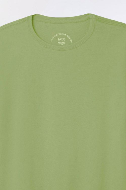 T-Shirt Básica Premium Fit Sem Costura Lateral Verde