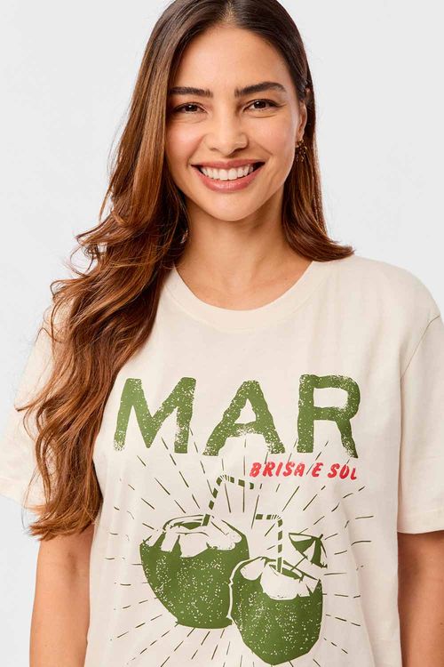 Blusa Estampada Brisa e Sol Off White