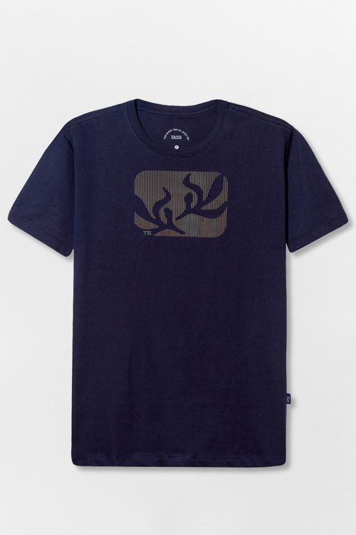 T-Shirt Estampada 3d Azul Marinho