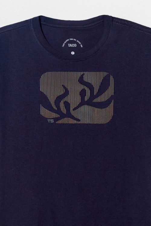 T-Shirt Estampada 3d Azul Marinho