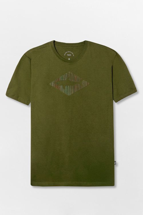 T-Shirt Estampada 3d Tubarão Verde Musgo