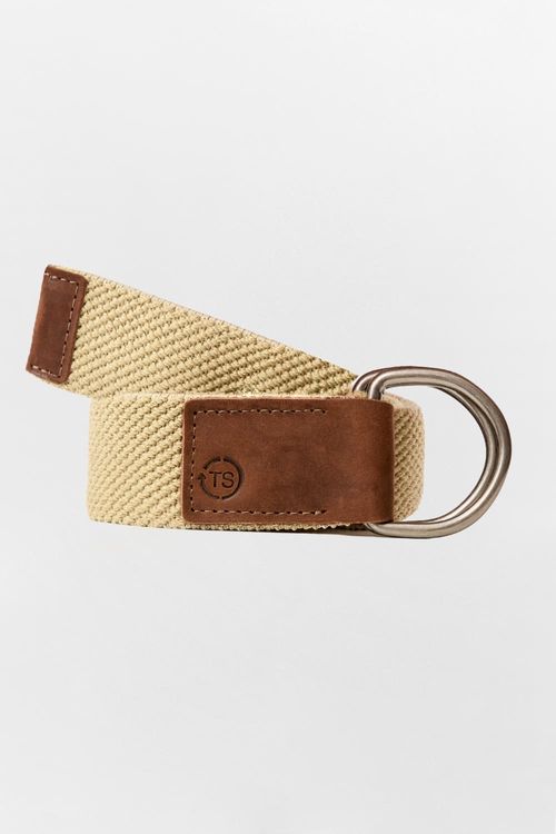 Cinto Cadarço Ponteira De Couro Khaki