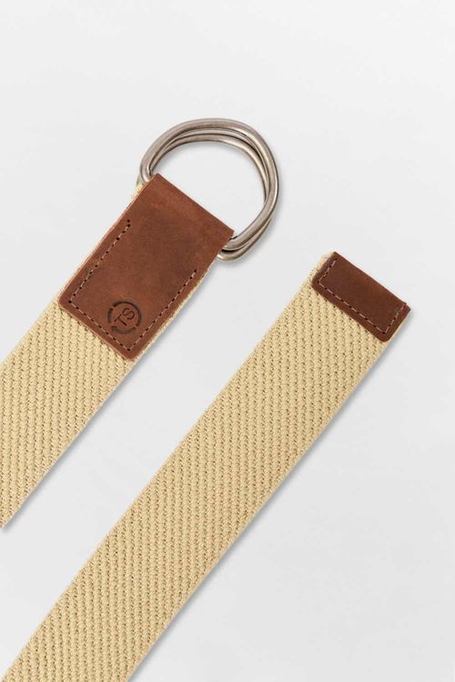 Cinto Cadarço Ponteira De Couro Khaki