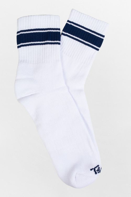 Meia Cano Longo Faixa Branca