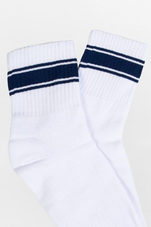 Meia Cano Longo Faixa Branca