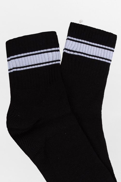 Meia Cano Longo Faixa Preta