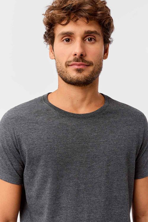 T-Shirt Básica Premium Fit Sem Costura Grafite