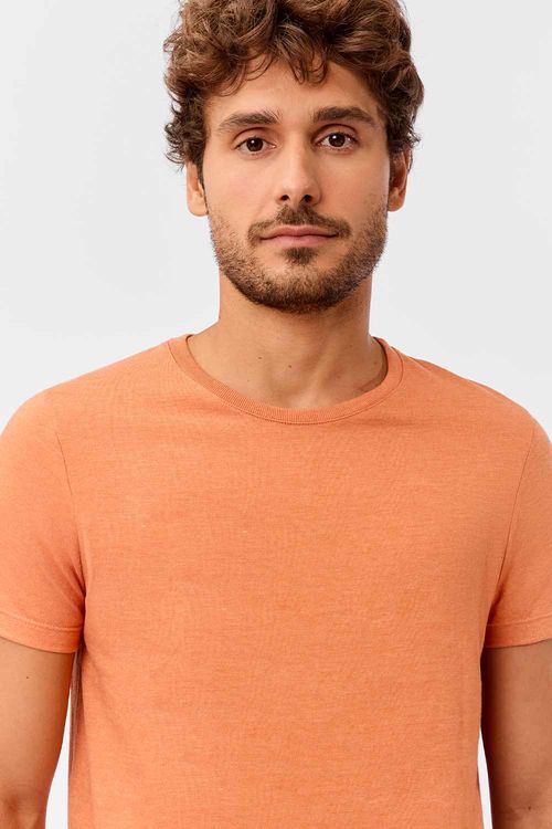 T-Shirt Básica Premium Fit Sem Costura Laranja